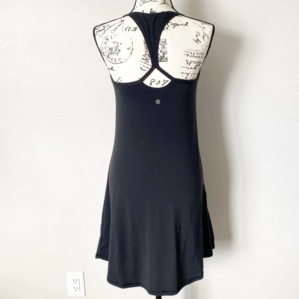 Prana Black Dress Built in Bra Strappy Activewear A-Line LBD Women's Small - Picture 5 of 9
